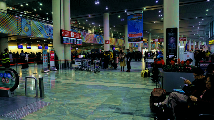 De internationale luchthaven van Macau