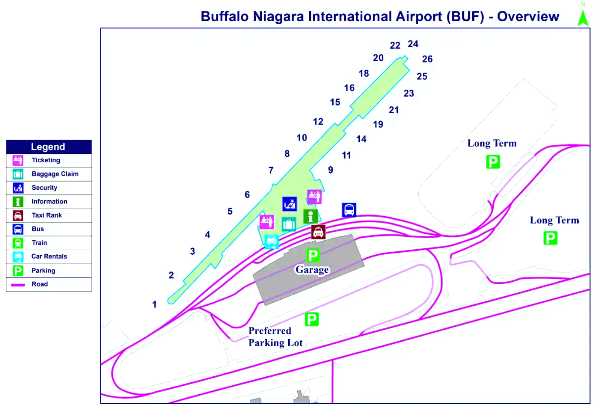 De internationale luchthaven Buffalo Niagara
