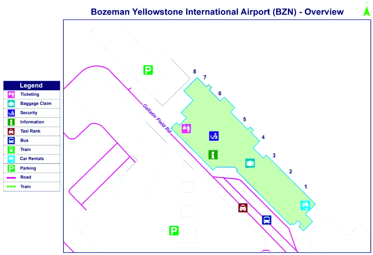 Internationale luchthaven Bozeman Yellowstone