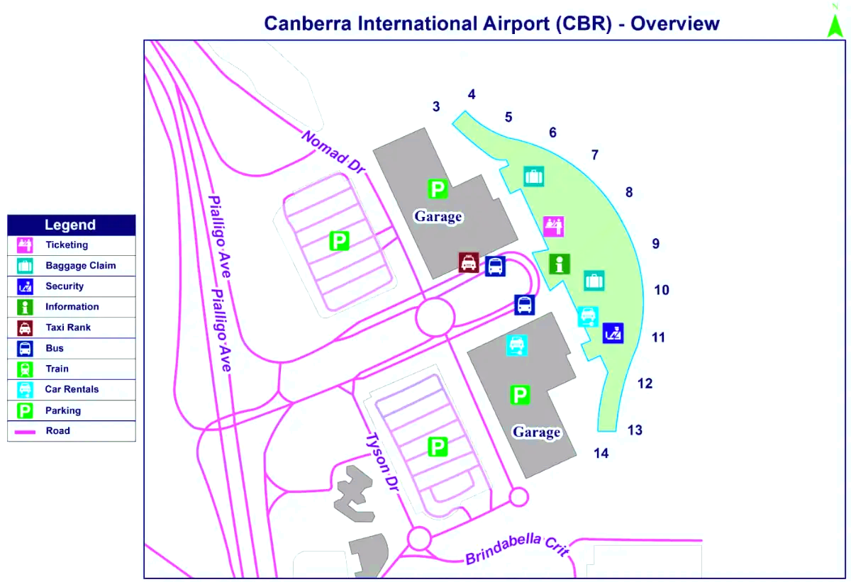 De internationale luchthaven van Canberra