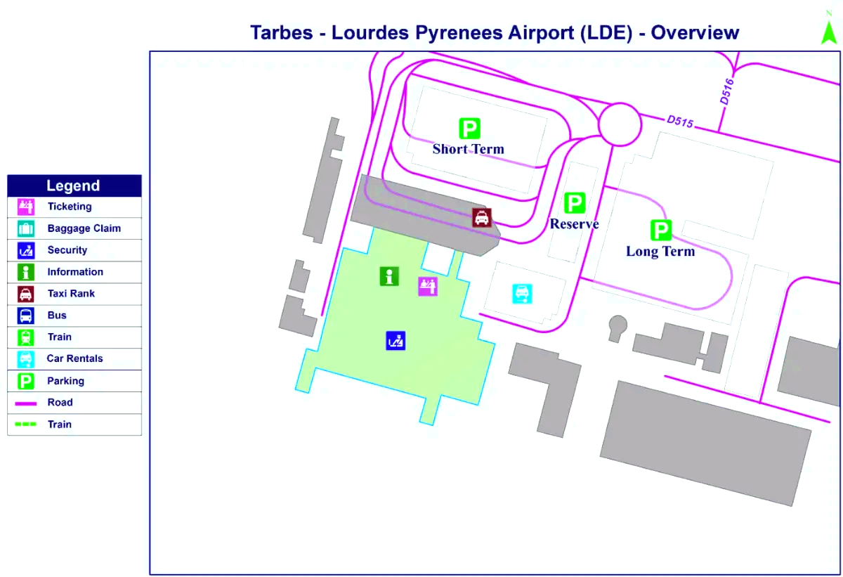 Tarbes - Luchthaven Lourdes Pyrénées