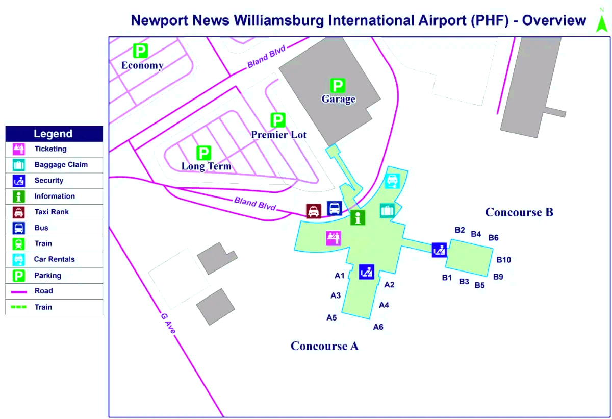 Internationale luchthaven Newport News Williamsburg