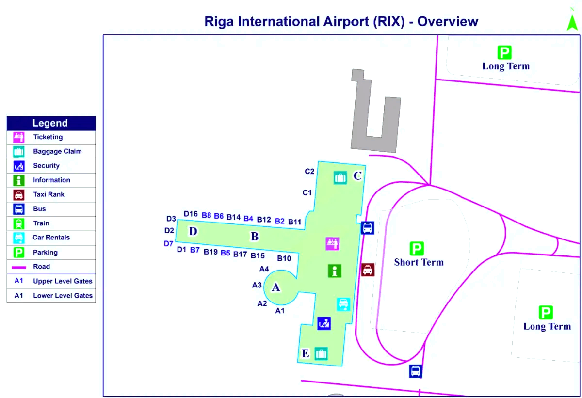 De internationale luchthaven van Riga